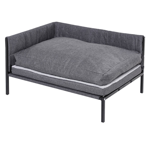 acquista Divano Cuccia per Cani Grandi 93,5x69x48,5 cm in Tessuto Effetto Lino Grigio