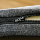 Divano Cuccia per Cani Grandi 93,5x69x48,5 cm in Tessuto Effetto Lino Grigio