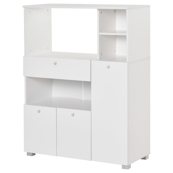 Mobile da Cucina Credenza con Armadietto Mensola e Cassetto 90x40x120 cm in Legno Bianco acquista