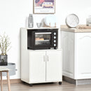 Mobile da Cucina Credenza con Ruote e Ripiano 60,4x40,3x97 cm in Legno Truciolare Bianco
