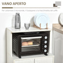 Mobile da Cucina Credenza con Ruote e Ripiano 60,4x40,3x97 cm in Legno Truciolare Bianco