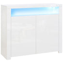 Mobile Salvaspazio Multiuso con LED 107x35x97 cm in Legno Bianco