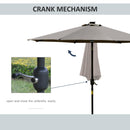 Ombrellone da Giardino con Luci LED a Pannello Solare Ø2,66m in Metallo e Poliestere Grigio