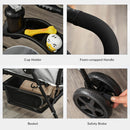 Passeggino per Cani Taglia Piccola 67x45x96 cm in Acciaio e Tessuto Oxford Grigio