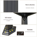 Pergola da Giardino 3,48x3m in Alluminio e Policarbonato Grigio