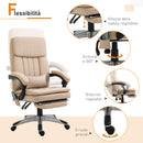 Sedia Poltrona Presidenziale Massaggiante da Ufficio in Similpelle Beige