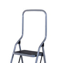 Scala Pieghevole Salvaspazio 4 Gradini 48x63x155 cm max 150kg in Metallo Argento e Nero