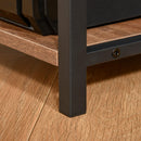 Scrivania da Ufficio 70x90x148,5 cm in Metallo e MDF Nero e Color Noce