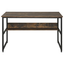 Scrivania da Ufficio 120x60x75 cm in Metallo e Legno Marrone Rustico