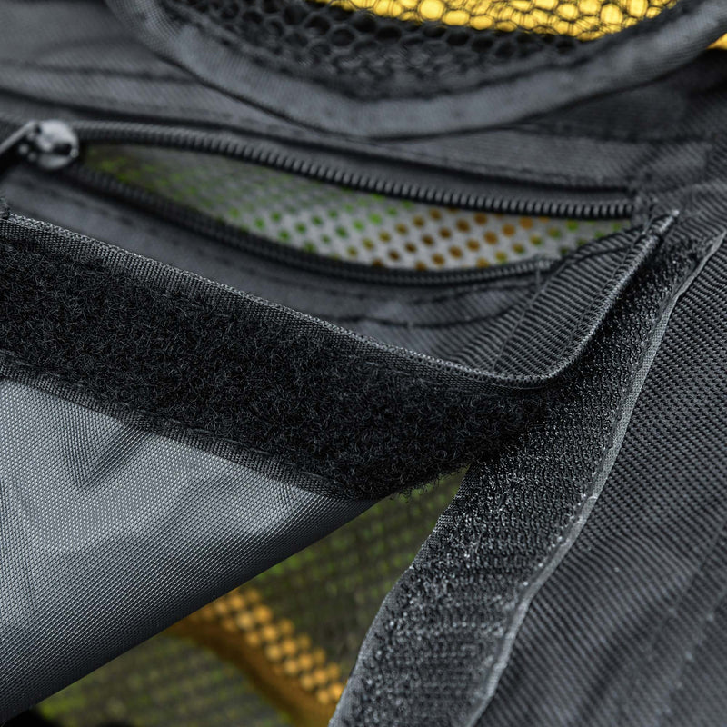 Sedia da Campeggio Pieghevole in Metalle e Tessuto Nero e Giallo