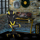 Sedia da Gaming Ergonomica in Similpelle e Rete Nero e Giallo