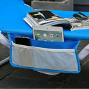 Set 2 Sdraio Pieghevoli da Giardino in Metallo e Tessuto PVC Blu