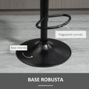 Set 2 Sgabelli da Bar 47x51,5x91,5-113,5 cm in Poliestere Vellutato Grigio