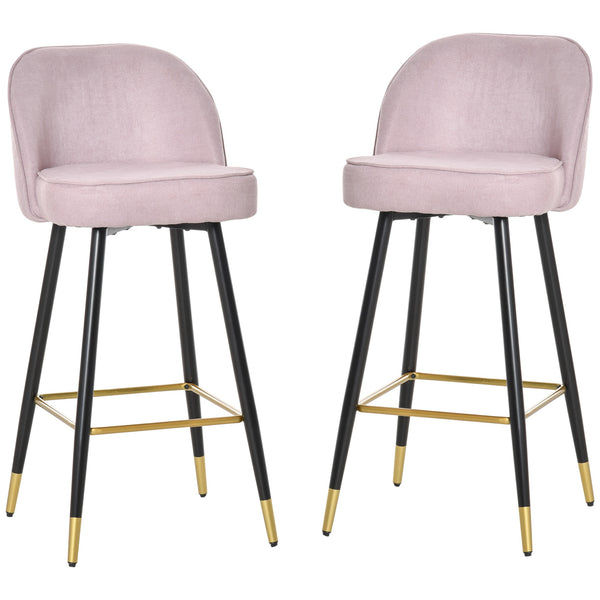 Set 2 Sgabelli da Bar 55x44,5x101 cm in Poliestere Rosa online