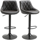 Set 2 Sgabelli da Bar 46,5x48x84,5-106,5 cm in Similpelle Marrone