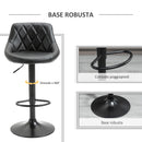 Set 2 Sgabelli da Bar 46,5x48x84,5-106,5 cm in Similpelle Nero