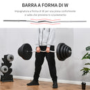 Set Bilanciere 140 cm Barra Curva in Acciaio con 8 Dischi Peso Regolabile 70 Kg