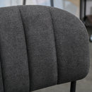 Set 4 Sedie Imbottite 49,5x55x81 cm in Tessuto Effetto Lino Grigio Scuro