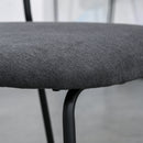 Set 4 Sedie Imbottite 49,5x55x81 cm in Tessuto Effetto Lino Grigio Scuro