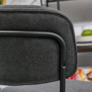 Set 4 Sedie Imbottite 49,5x55x81 cm in Tessuto Effetto Lino Grigio Scuro