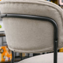 Set 4 Sedie Imbottite 49,5x55x81 cm in Tessuto Effetto Lino Khaki