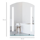 Specchio Bagno 50x15,1x70 cm con Luce LED Mensola e Struttura in Alluminio