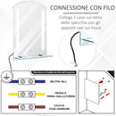 Specchio Bagno 50x15,1x70 cm con Luce LED Mensola e Struttura in Alluminio