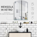 Specchio Bagno 50x15,1x70 cm con Luce LED Mensola e Struttura in Alluminio