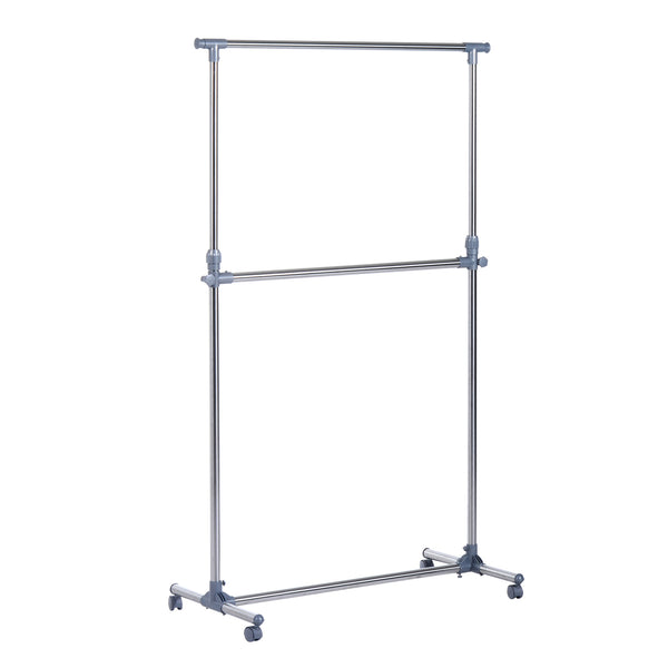 Stender Appendiabiti Estensibile 165x48x180 cm in Acciaio Inox e ABS Cromato online