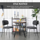 Tavolo Rotondo Ø70 cm in Metallo e Legno MDF Noce