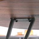 Tavolo Rotondo Ø70 cm in Metallo e Legno MDF Noce