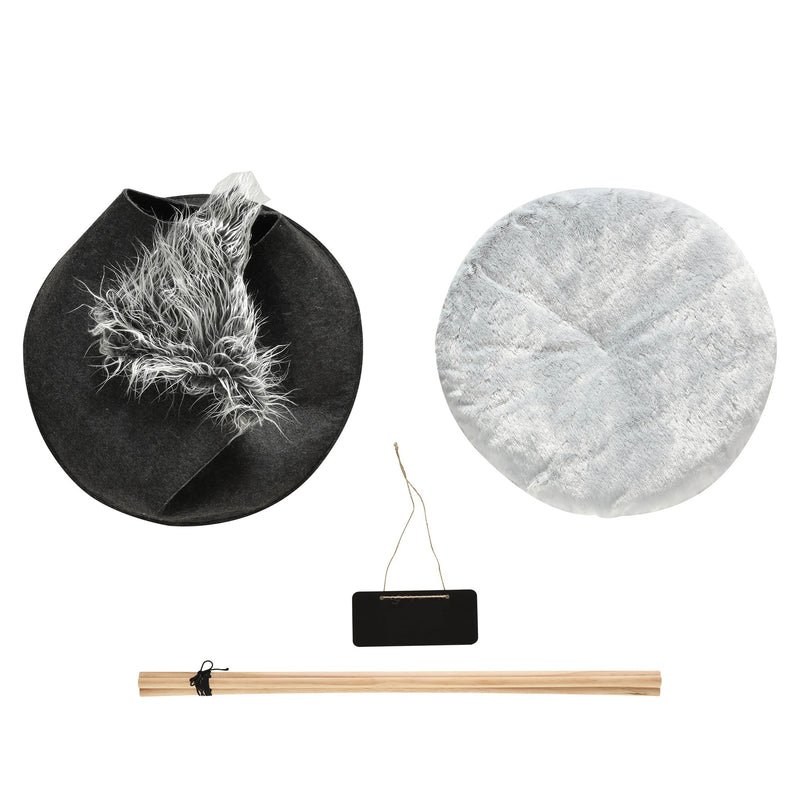 Tenda Cuccia per Gatti e Cani Piccoli Ø50x70 cm in Feltro Peluche Grigio