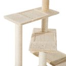Albero Tiragraffi per Gatti 50x50x100 cm in Sisal e Peluche Beige