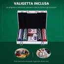 Set 200 Fiches da Poker 2 Mazzi di Carte e Pulsante Dealer con Valigetta