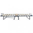 Letto Singolo Brandina Pieghevole  80x190x34 cm con Materasso H10 cm e Doghe in Legno Nero