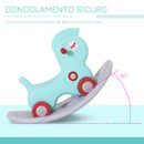 Cavallo a Dondolo 2 in 1 con Ruote e Giochi Sonori in Plastica