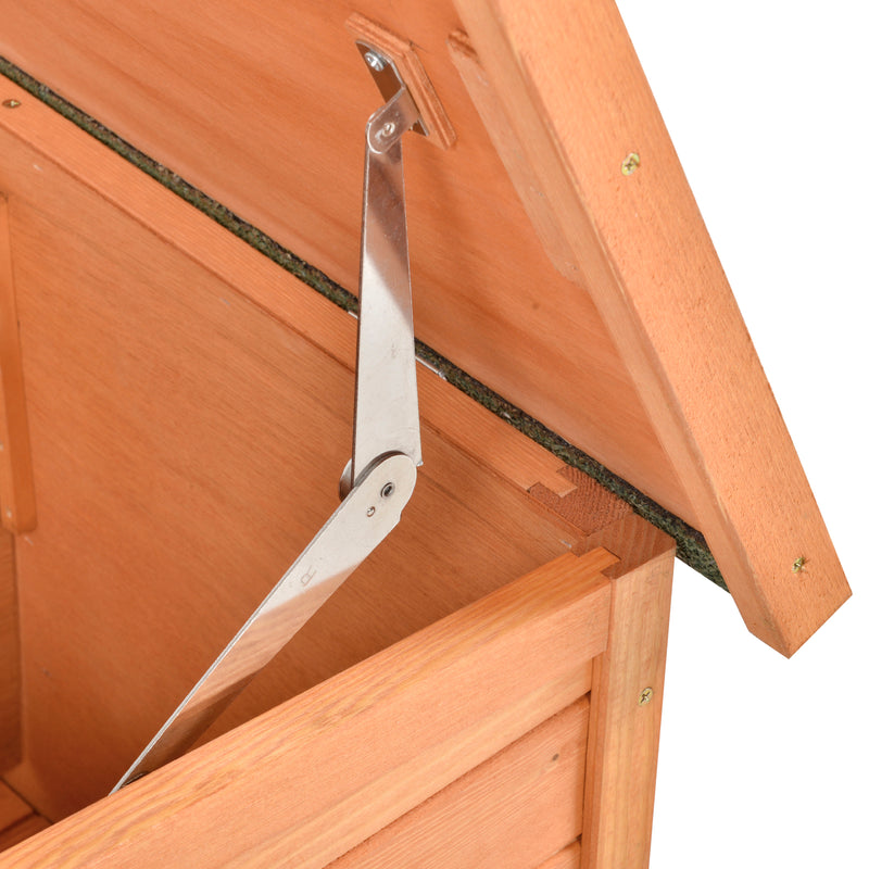 Conigliera da Giardino 125,5x100x49 cm con Casetta e Recinto Arancione