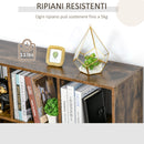 Libreria 3 Ripiani 8 Vani 97,5x30x100 cm in MDF Marrone Rustico