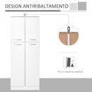 Mobile Dispensa Multiuso 59x31x155 cm in Legno Truciolare Bianco