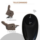 Poltrona Alzapersona Elettrica 1 Motore in Tessuto Marrone