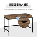 Scrivania Moderna 110x55x75 cm in Metallo e MDF Nero e Marrone