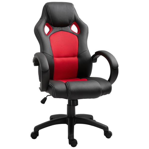 Sedia da Gaming Ergonomica in Similpelle Rosso e Nero prezzo
