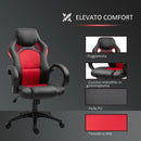 Sedia da Gaming Ergonomica in Similpelle Rosso e Nero