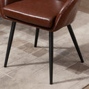 Sedia Imbottita 61x58x74 cm in Similpelle Marrone