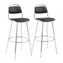 Set 2 Sgabelli Alti da Bar 42,5x48,5x104 cm in Metallo Nero