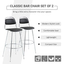 Set 2 Sgabelli Alti da Bar 42,5x48,5x104 cm in Metallo Nero