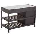 Panca Contenitore da Ingresso con Cassetti e Ripiani in Legno Grigio 69x34x48 cm 