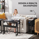 Scrivania Pieghevole Salvaspazio a Ribalta 80x50-21x75 cm con Scaffale e Ruote in MDF Nero   