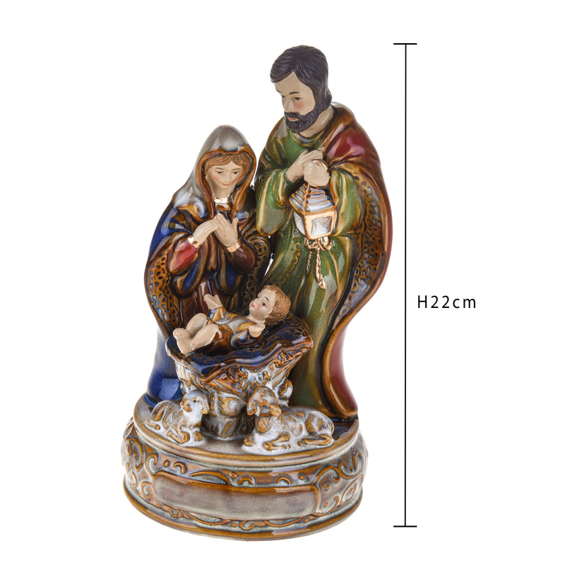 Natività con Carillon H22 cm in Porcellana