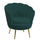 Poltrona Imbottita 73x72xh49/77 cm in Tessuto Velluto Tulipan Blu Petrolio